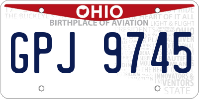 OH license plate GPJ9745
