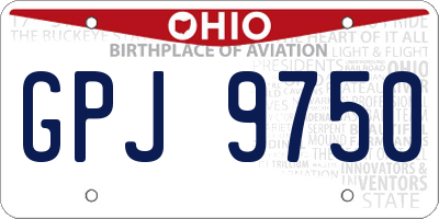 OH license plate GPJ9750