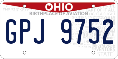 OH license plate GPJ9752