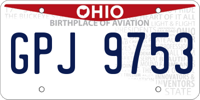 OH license plate GPJ9753