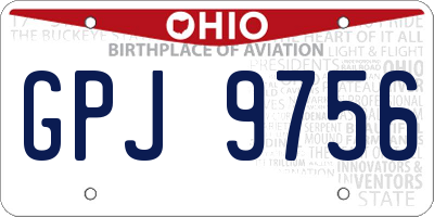 OH license plate GPJ9756