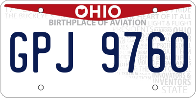 OH license plate GPJ9760
