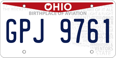 OH license plate GPJ9761