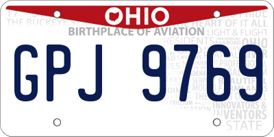 OH license plate GPJ9769