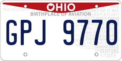OH license plate GPJ9770