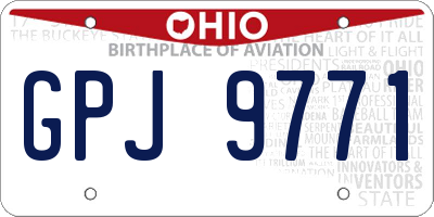 OH license plate GPJ9771