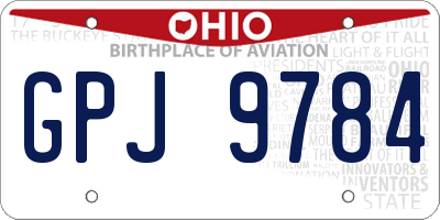 OH license plate GPJ9784