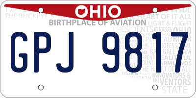 OH license plate GPJ9817