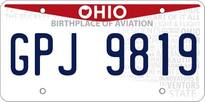 OH license plate GPJ9819