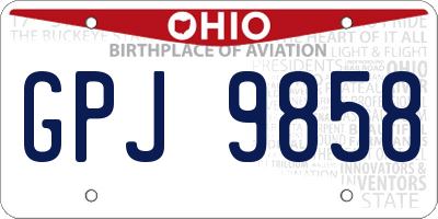 OH license plate GPJ9858