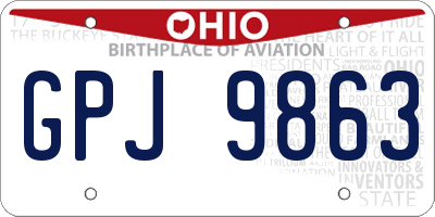 OH license plate GPJ9863