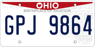 OH license plate GPJ9864