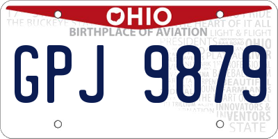 OH license plate GPJ9879