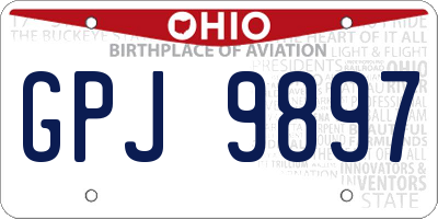 OH license plate GPJ9897