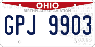 OH license plate GPJ9903