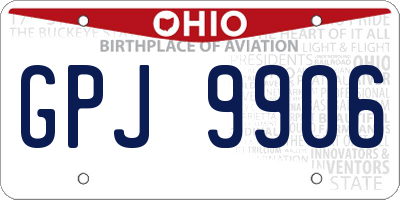 OH license plate GPJ9906
