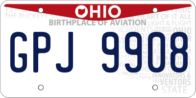 OH license plate GPJ9908