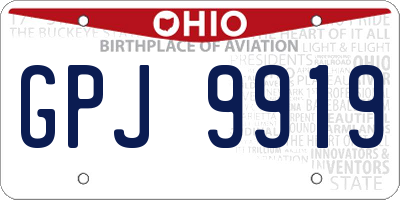 OH license plate GPJ9919