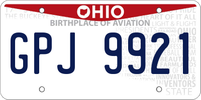 OH license plate GPJ9921