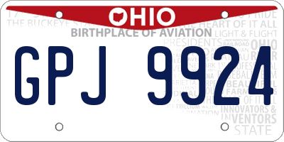 OH license plate GPJ9924