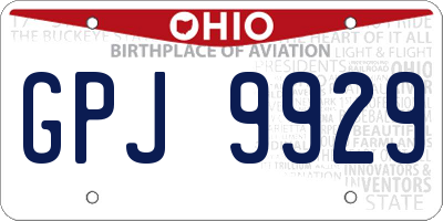 OH license plate GPJ9929