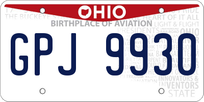 OH license plate GPJ9930