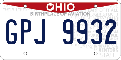 OH license plate GPJ9932