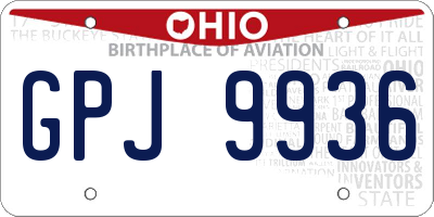 OH license plate GPJ9936