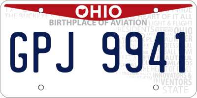 OH license plate GPJ9941