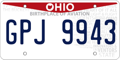 OH license plate GPJ9943