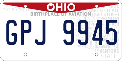 OH license plate GPJ9945
