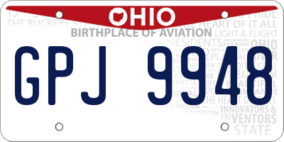 OH license plate GPJ9948
