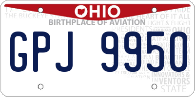 OH license plate GPJ9950