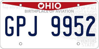 OH license plate GPJ9952