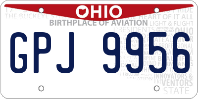 OH license plate GPJ9956