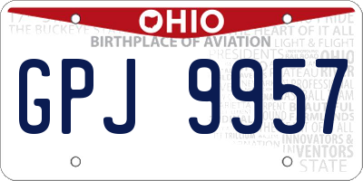 OH license plate GPJ9957