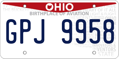 OH license plate GPJ9958