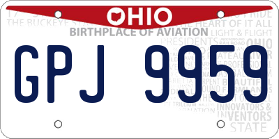 OH license plate GPJ9959