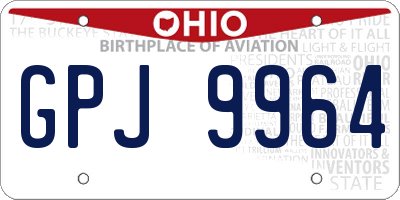 OH license plate GPJ9964