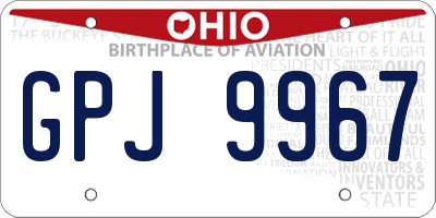 OH license plate GPJ9967