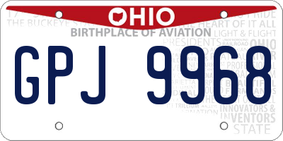 OH license plate GPJ9968