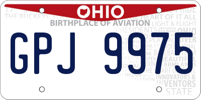 OH license plate GPJ9975