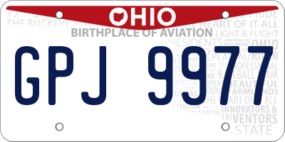 OH license plate GPJ9977