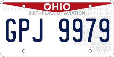 OH license plate GPJ9979