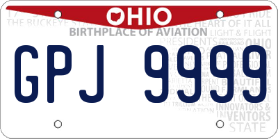 OH license plate GPJ9999