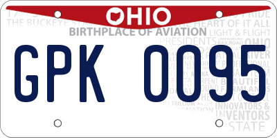 OH license plate GPK0095