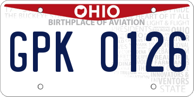 OH license plate GPK0126
