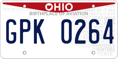 OH license plate GPK0264