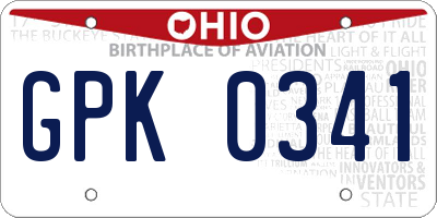 OH license plate GPK0341