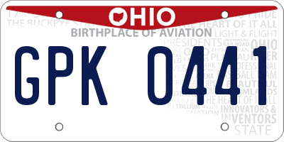 OH license plate GPK0441